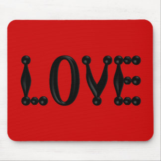 Black 3D LOVE Mouse Pad