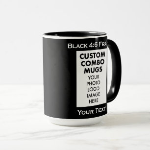 Black 4:6 Portrait Frame 2 x Photo Custom Combo Mug