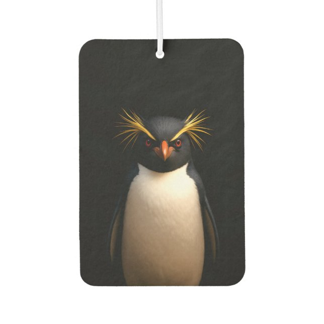 Black 4 Luxe Air Fresheners, Rockhopper Penguin Freshener (Front)
