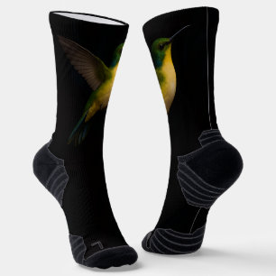 Black 4 Luxe Athletic Crew Sock with Flying Bird