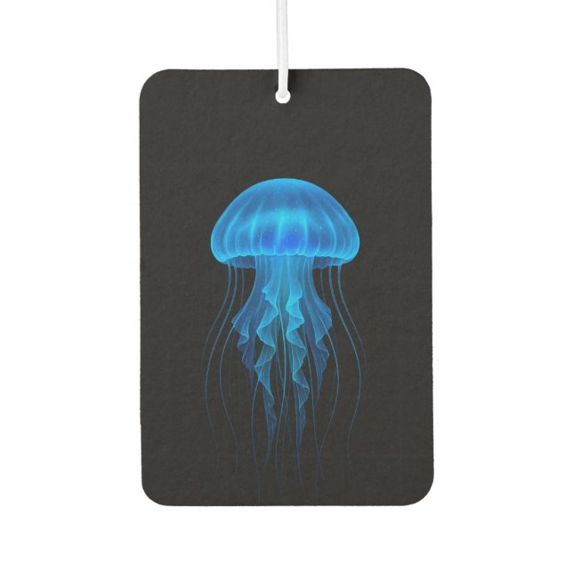 Black 4 Luxe Car Air Fresheners, Blue Jellyfish Air Freshener (Front)