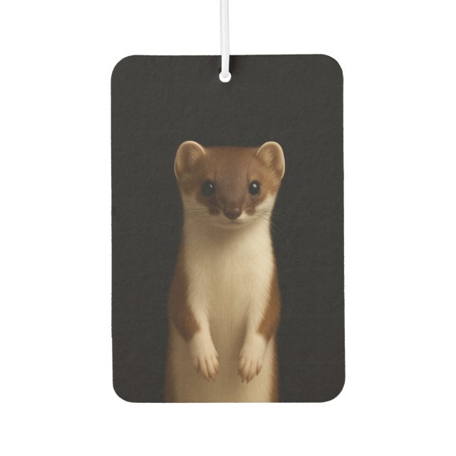 Black 4 Luxe Car Air Fresheners, Elegant Weasel Air Freshener (Front)