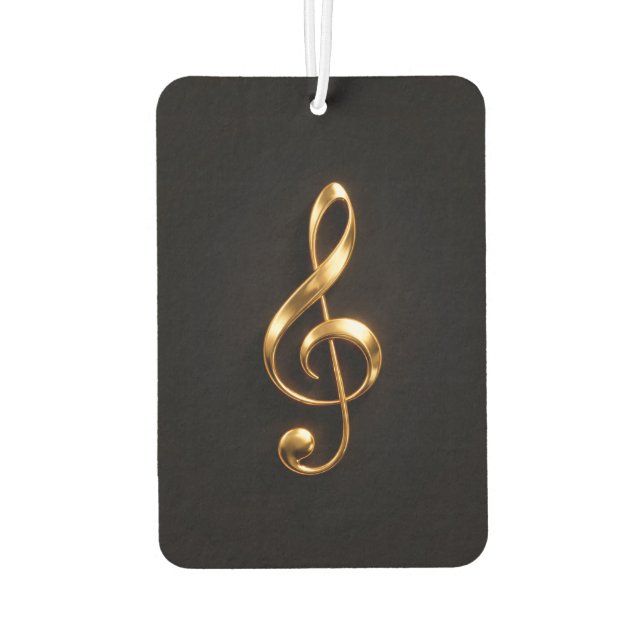 Black 4 Luxe Car Air Fresheners Golden Treble Clef (Back)