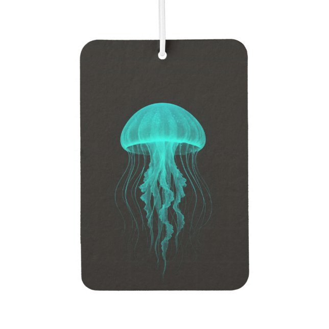 Black 4 Luxe Car Air Fresheners, Green Jellyfish Air Freshener (Front)