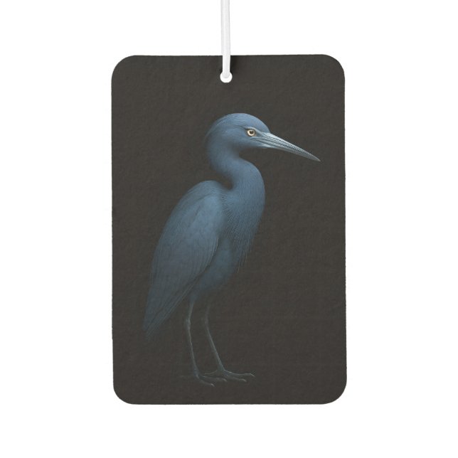 Black 4 Luxe Car Air Fresheners, Little Blue Heron Air Freshener (Front)