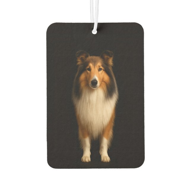 Black 4 Luxe Car Air Fresheners, Loyal Collie Dog Air Freshener (Back)