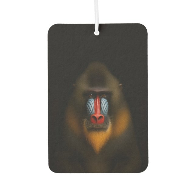Black 4 Luxe Car Air Fresheners, Mandrill Monkey Freshener (Front)