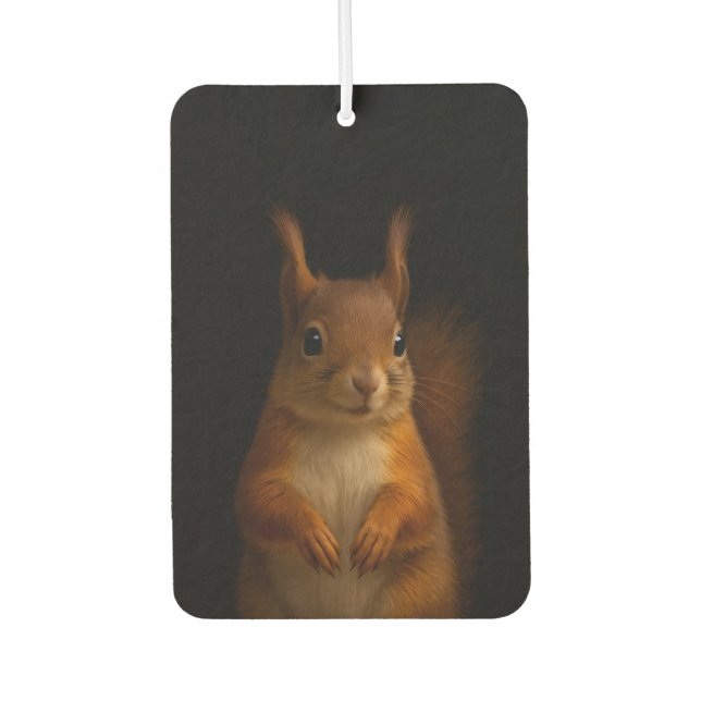 Black 4 Luxe Car Air Fresheners, Red Squirrel Air Freshener (Front)
