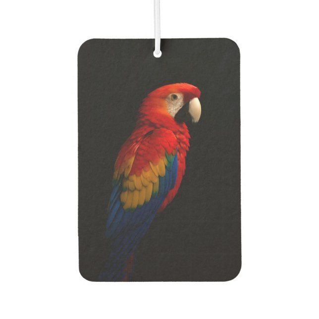 Black 4 Luxe Car Air Fresheners, Scarlet Parrot Air Freshener (Front)