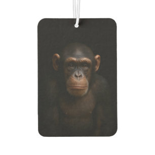 Black 4 Luxe Car Air Fresheners, Serene Chimpanzee Air Freshener