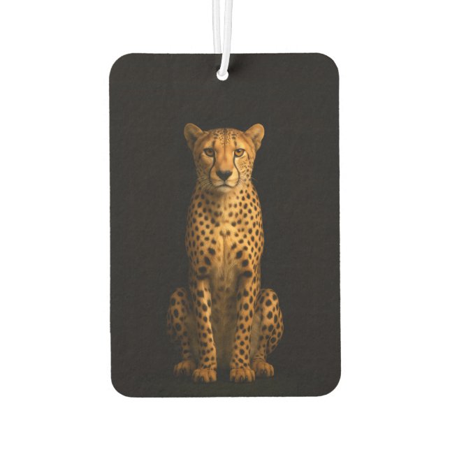 Black 4 Luxe Car Air Fresheners, Sleek Cheetah Air Freshener (Back)