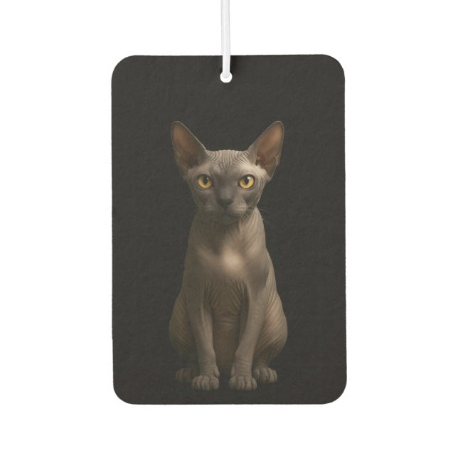 Black 4 Luxe Car Air Fresheners, Sphynx Cat Freshener (Front)