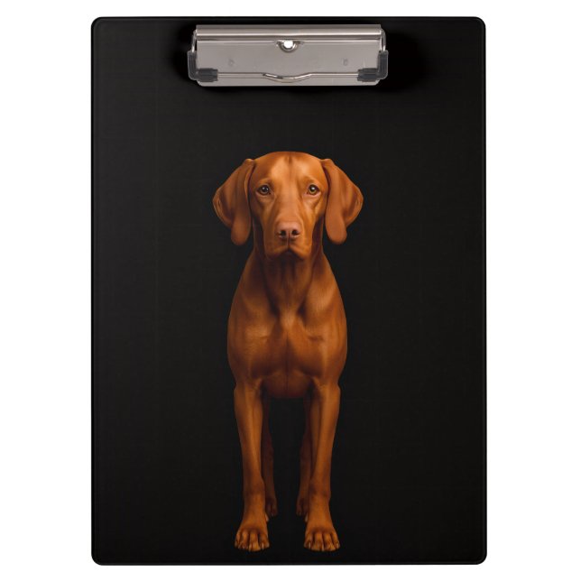 Black 4 Luxe Clipboard, Agile Vizsla Dog Clipboard (Front)