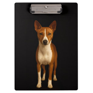 Black 4 Luxe Clipboard, Classy Basenji Dog Clipboard