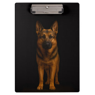Black 4 Luxe Clipboard, German Shepherd Dog Clipboard