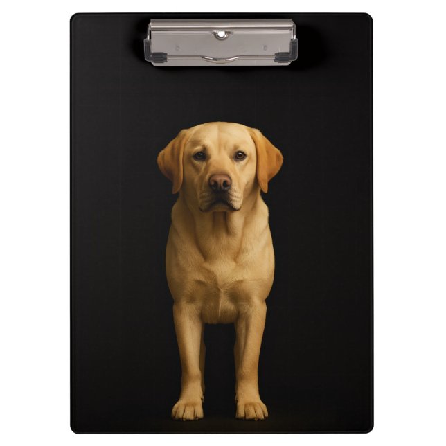 Black 4 Luxe Clipboard, Minimalist Labrador Clipboard (Front)
