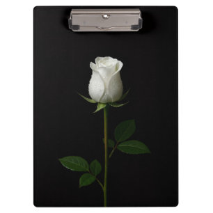 Black 4 Luxe Clipboard, Pure White Rose Clipboard