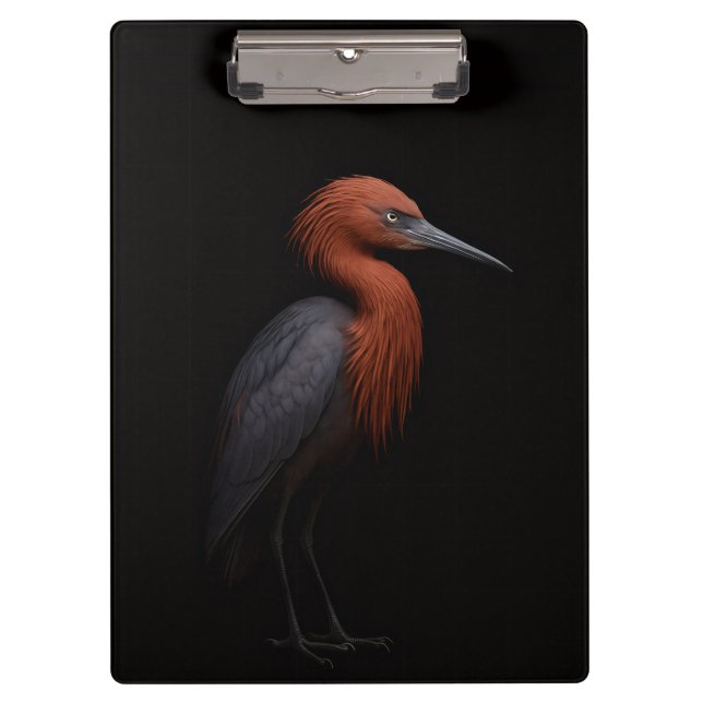 Black 4 Luxe Clipboard, Reddish Egret Clipboard (Front)