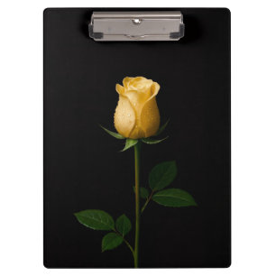 Black 4 Luxe Clipboard, Sunlit Yellow Rose Clipboard