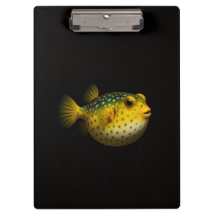 Black 4 Luxe Clipboard, Yellow Pufferfish Clipboard