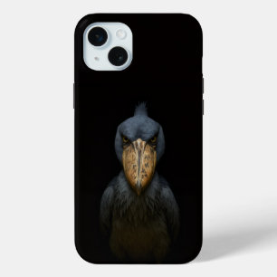 Black 4 Luxe, Exotic Shoebill Bird iPhone 15 Mini Case