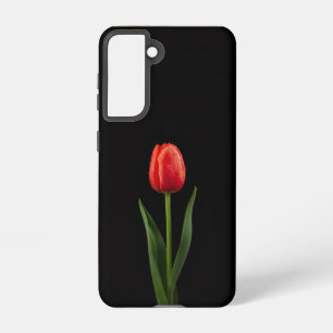 Black 4 Luxe  Galaxy S21 Case, Ruby Red Tulip Samsung Galaxy Case