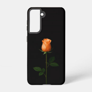 Black 4 Luxe  Galaxy S21 Case, Sunset Orange Rose Samsung Galaxy Case
