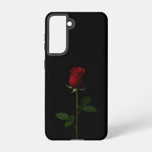 Black 4 Luxe Galaxy S21 Case, Velvet Red Rose Samsung Galaxy Case