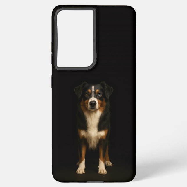 Black 4 Luxe Galaxy S21 Plus, Aussie Shepherd Samsung Galaxy S21+ Case (Back)