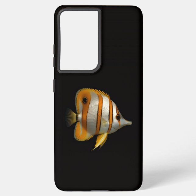 Black 4 Luxe Galaxy S21 Plus, Reef Buttterflyfish Samsung Galaxy S21+ Case (Back)