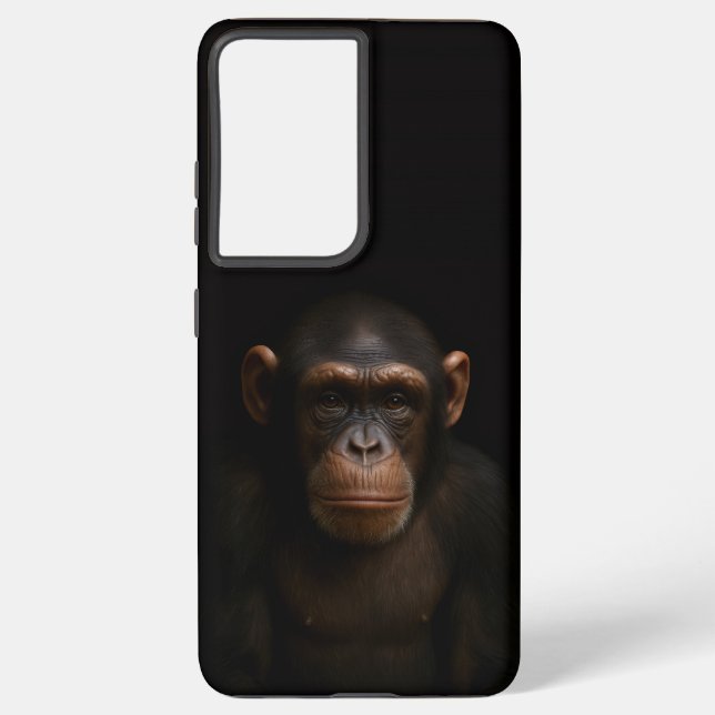 Black 4 Luxe Galaxy S21 Plus, Serene Chimpanzee Samsung Galaxy S21+ Case (Back)
