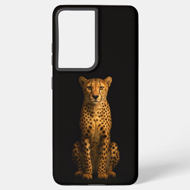 Black 4 Luxe Galaxy S21 Plus, Sleek Cheetah Samsung Galaxy S21+ Case (Back)
