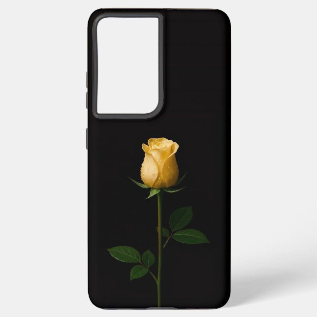 Black 4 Luxe Galaxy S21 Plus, Sunlit Yellow Rose Samsung Galaxy S21+ Case (Back)