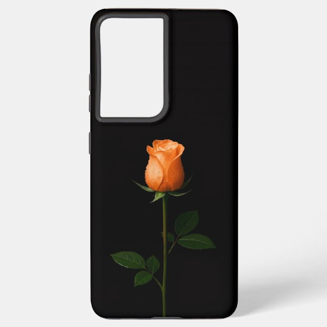 Black 4 Luxe Galaxy S21 Plus, Sunset Orange Rose Samsung Galaxy S21+ Case (Back)