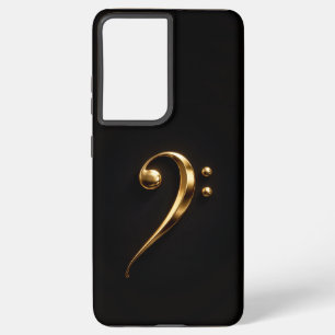 Black 4 Luxe Galaxy S21 Ultra, Golden Bass Clef Samsung Galaxy Case