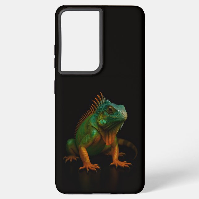 Black 4 Luxe Galaxy S21 Ultra, Green Iguana Samsung Galaxy S21 Ultra Case (Back)