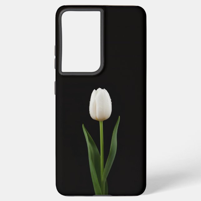 Black 4 Luxe Galaxy S21 Ultra, Pearl White Tulip Samsung Galaxy S21 Ultra Case (Back)
