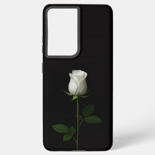 Black 4 Luxe Galaxy S21 Ultra, Pure White Rose Samsung Galaxy Case
