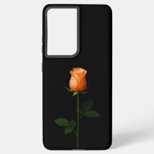 Black 4 Luxe Galaxy S21 Ultra, Sunset Orange Rose Samsung Galaxy Case