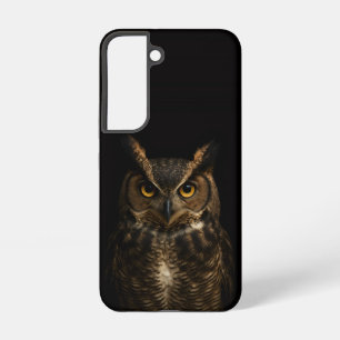 Black 4 Luxe Galaxy S22 Case, Golden Eye Owl Samsung Galaxy Case