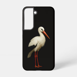 Black 4 Luxe Galaxy S22 Case, Graceful Stork Samsung Galaxy Case