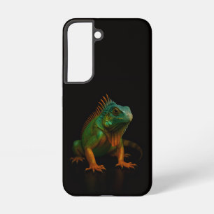 Black 4 Luxe Galaxy S22 Case, Green Iguana Samsung Galaxy Case
