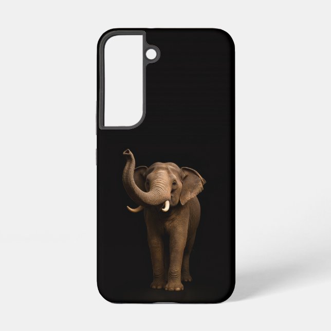 Black 4 Luxe Galaxy S22 Case, Mighty Elephant Samsung Galaxy S22 Case (Back)
