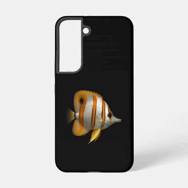 Black 4 Luxe Galaxy S22 Case, Reef Butterflyfish Samsung Galaxy S22 Case (Back)