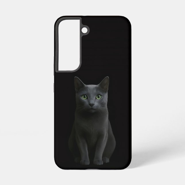 Black 4 Luxe Galaxy S22 Case, Russian Blue Cat Samsung Galaxy S22 Case (Back)