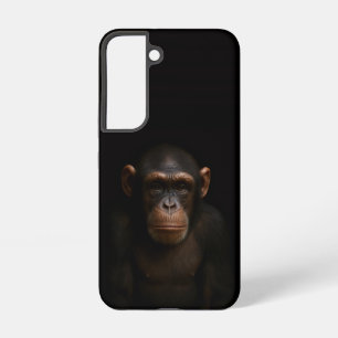 Black 4 Luxe Galaxy S22 Case, Serene Chimpanzee Samsung Galaxy Case