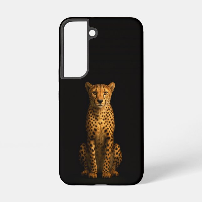 Black 4 Luxe Galaxy S22 Case, Sleek Cheetah Samsung Galaxy S22 Case (Back)
