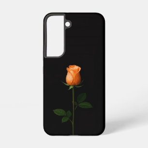 Black 4 Luxe Galaxy S22 Case, Sunset Orange Rose Samsung Galaxy Case