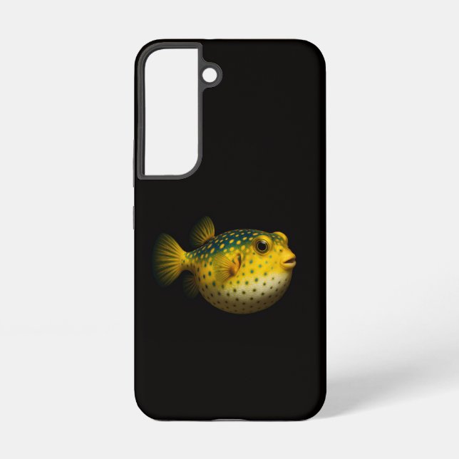 Black 4 Luxe Galaxy S22 Case, Yellow Putterfish Samsung Galaxy S22 Case (Back)