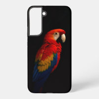 Black 4 Luxe Galaxy S22 Plus Case, Scarlet Parrot